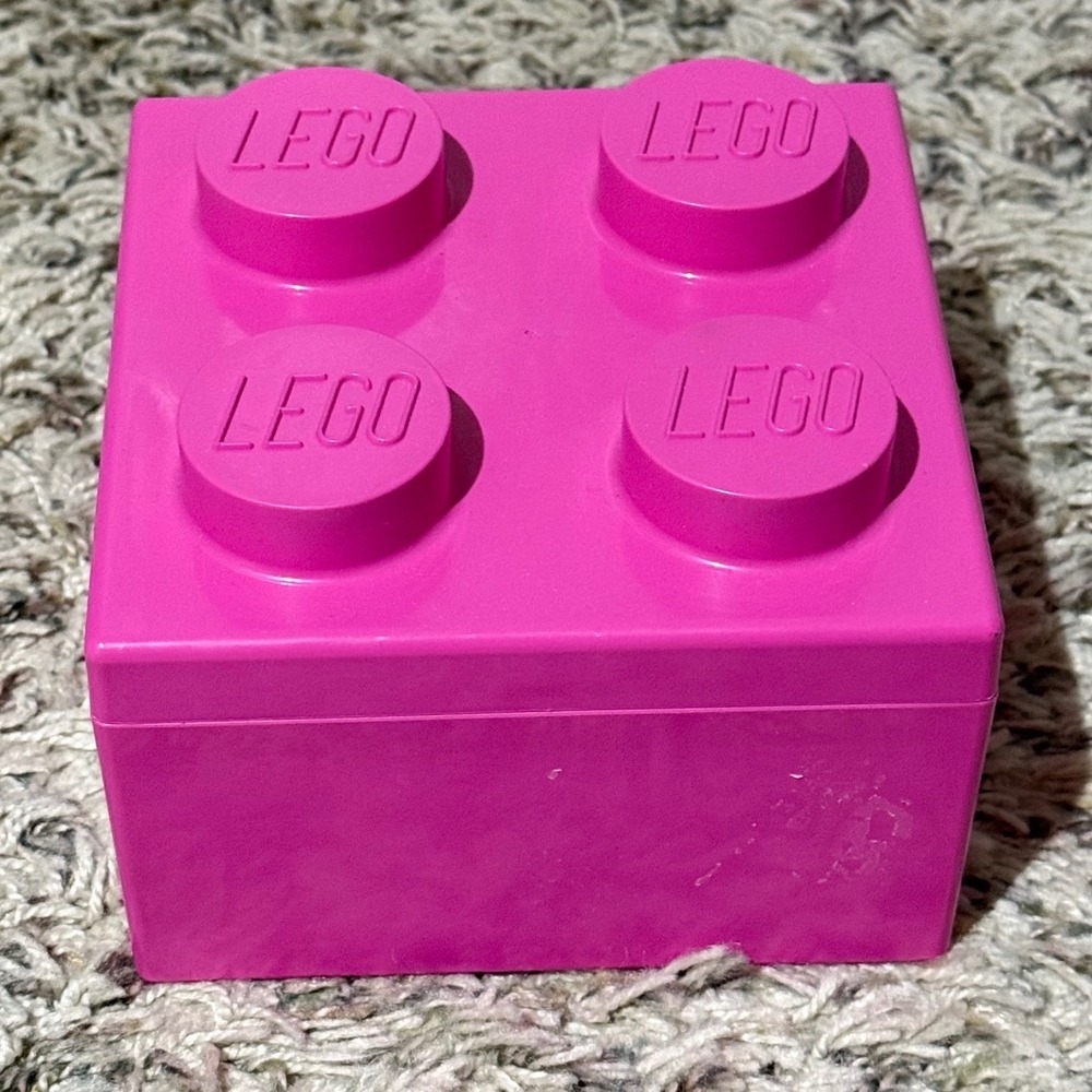 LEGO 2x2 Brick Storage Box Hot Pink Stackable Small Toy Organizer Container